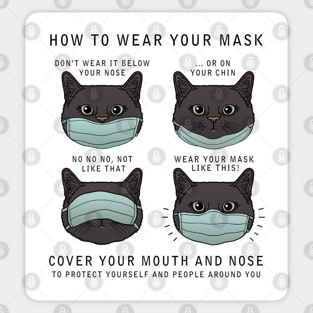 How to wear your mask 3 Sticker by tiina menzel